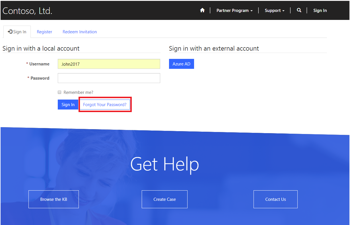 Working with Microsoft Dynamics 18 Portal Password Reset