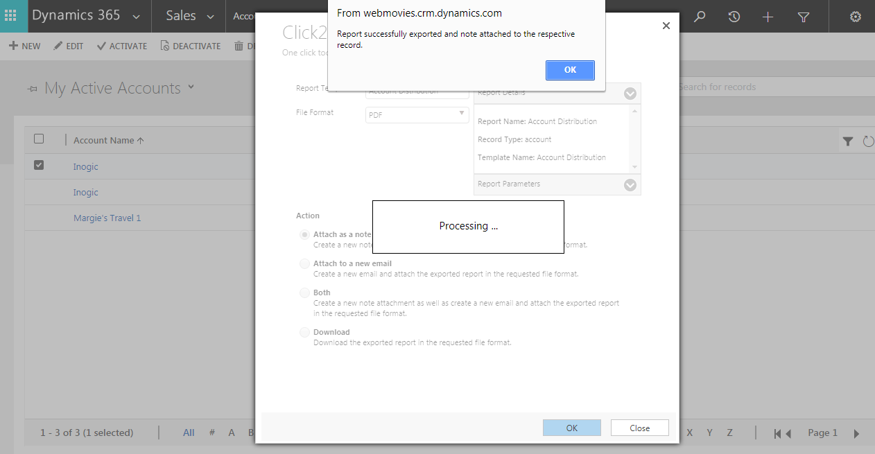 Save Dynamics CRM Report Word