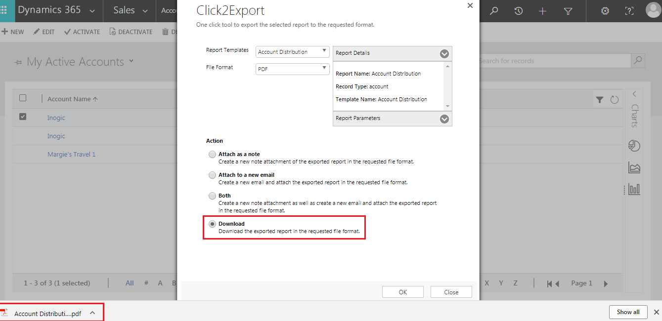 Export Dynamics CRM Report