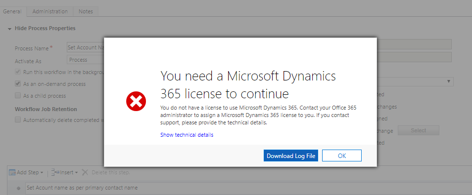 You Need Microsoft Dynamics 365 License To Continue