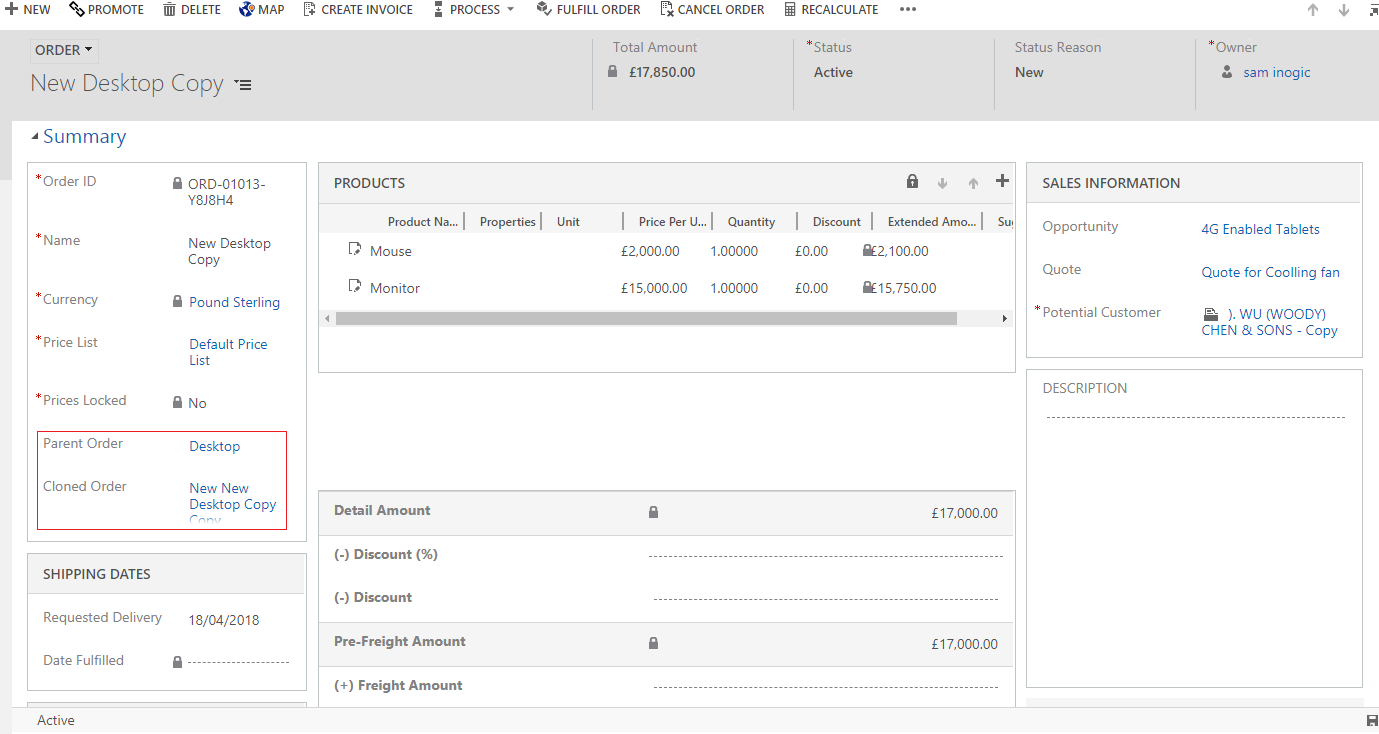 Clone Dynamics 365 CRM Record