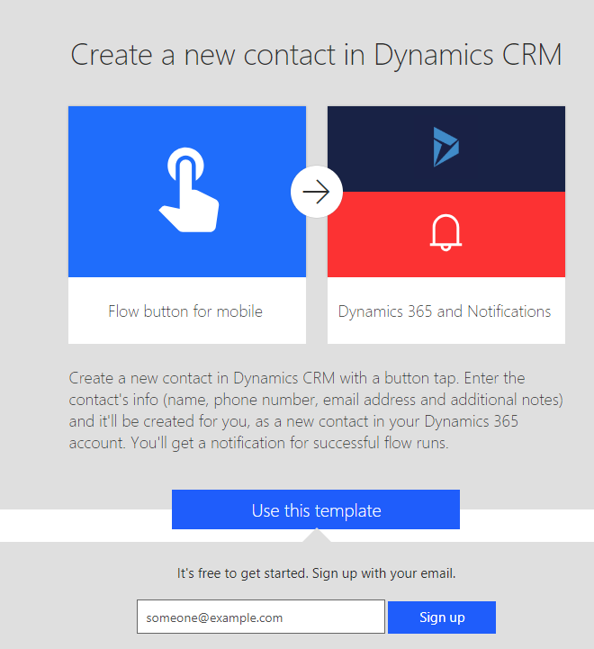 Create records in Dynamics CRM using Microsoft Flow
