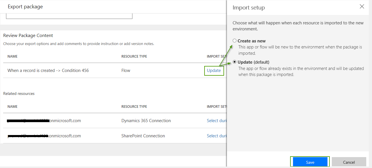 Export Microsoft Flow in Dynamics 365