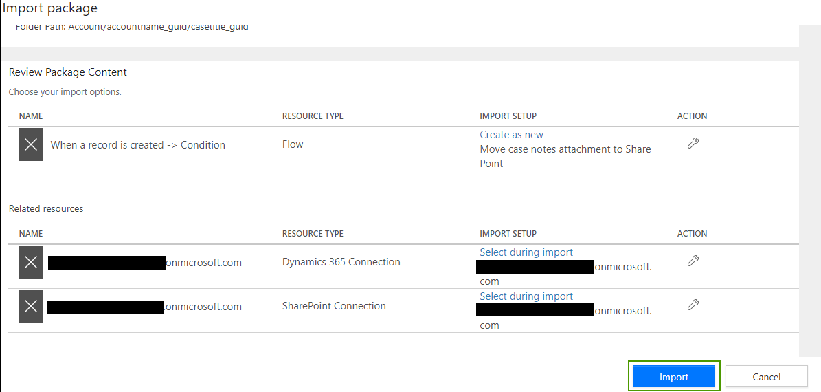 Import Microsoft Flow in Dynamics 365