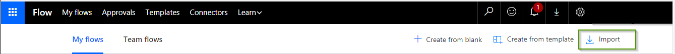 Import Microsoft Flow in Dynamics 365