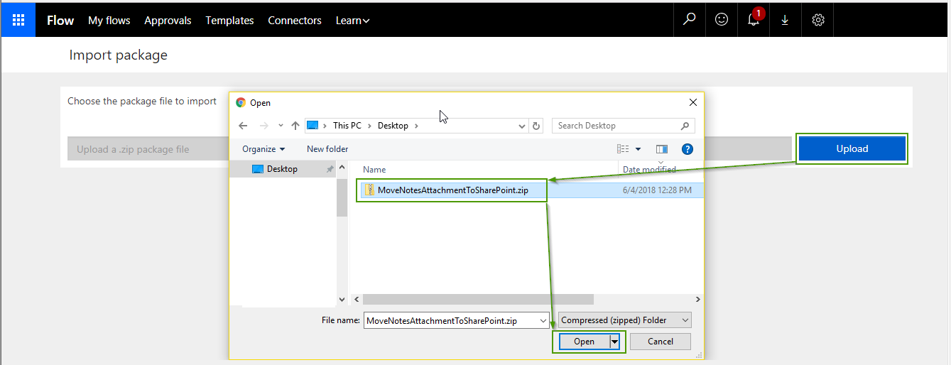 Import Microsoft Flow in Dynamics 365