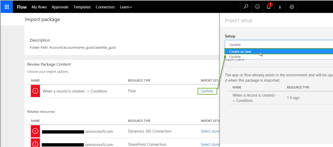 Import Microsoft Flow in Dynamics 365