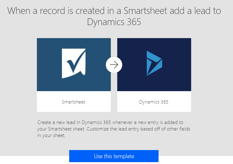 Update Smart Sheet at the time of Entity records creation in Dynamics 365 using Microsoft Flow