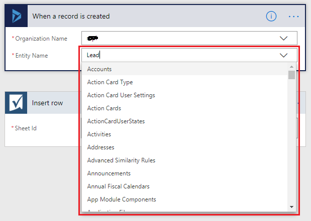 Update Smart Sheet at the time of Entity records creation in Dynamics 365 using Microsoft Flow