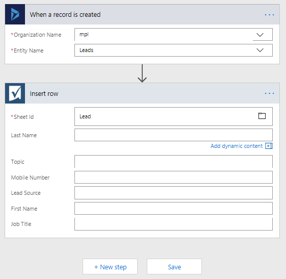 Update Smart Sheet at the time of Entity records creation in Dynamics 365