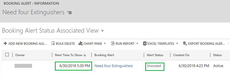 Booking Alert activity on Schedule Board in Dynamics 365