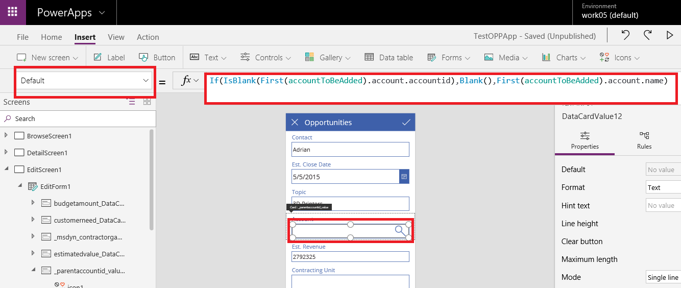 Working on Lookup Field of Dynamics 365 in PowerApps