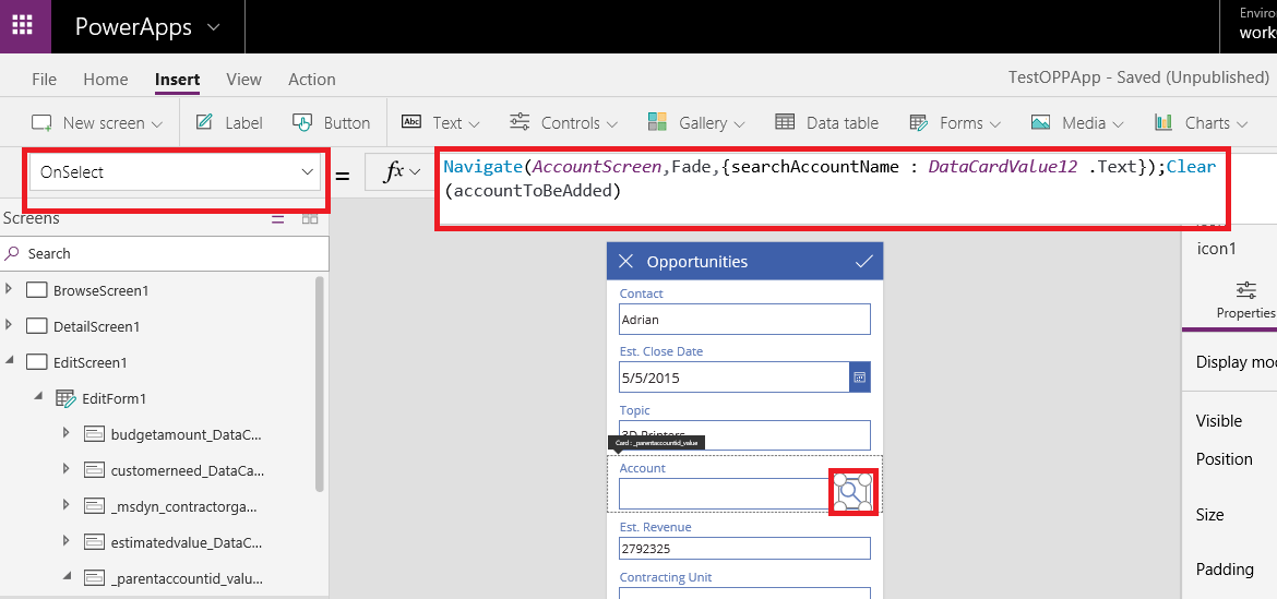 Working on Lookup Field of Dynamics 365 in PowerApps