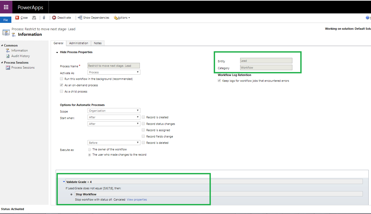 Validating BPF Fields to Restrict Stages through OOB Workflow in Dynamics 365