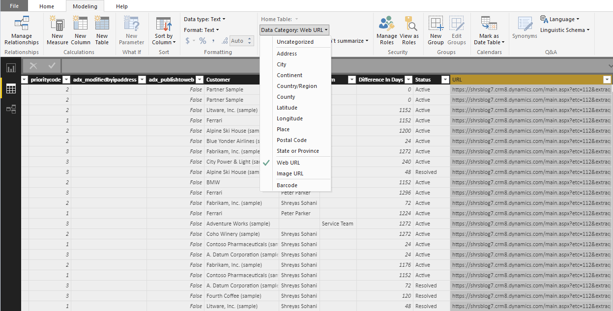 Quickly Open Entity record from Power BI report in Dynamics 365 CRM