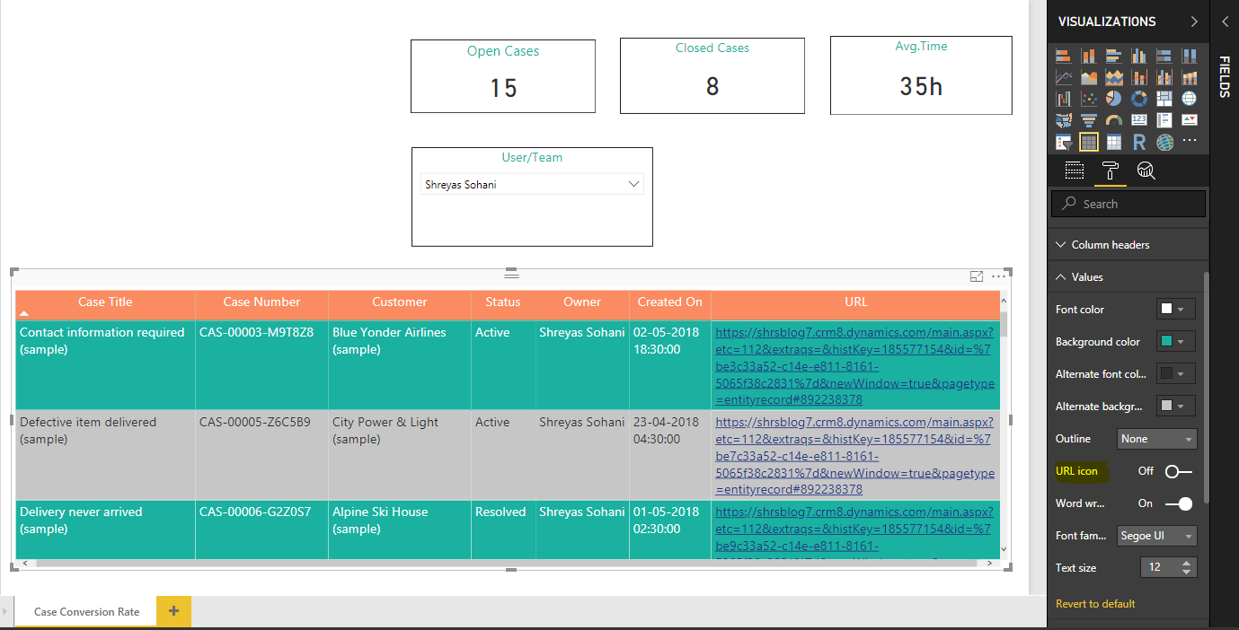 Quickly Open Entity record from Power BI report in Dynamics 365 CRM