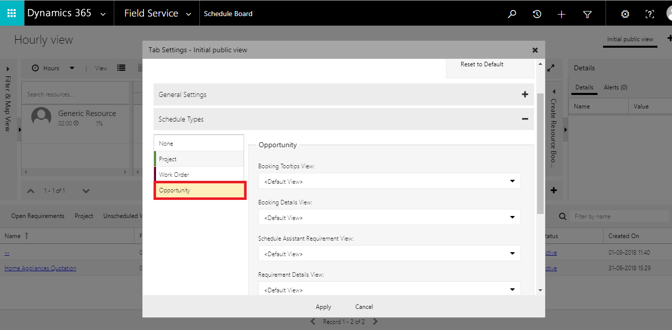 Scheduling of Multiple Entities on Schedule Board using Universal Resource Scheduling