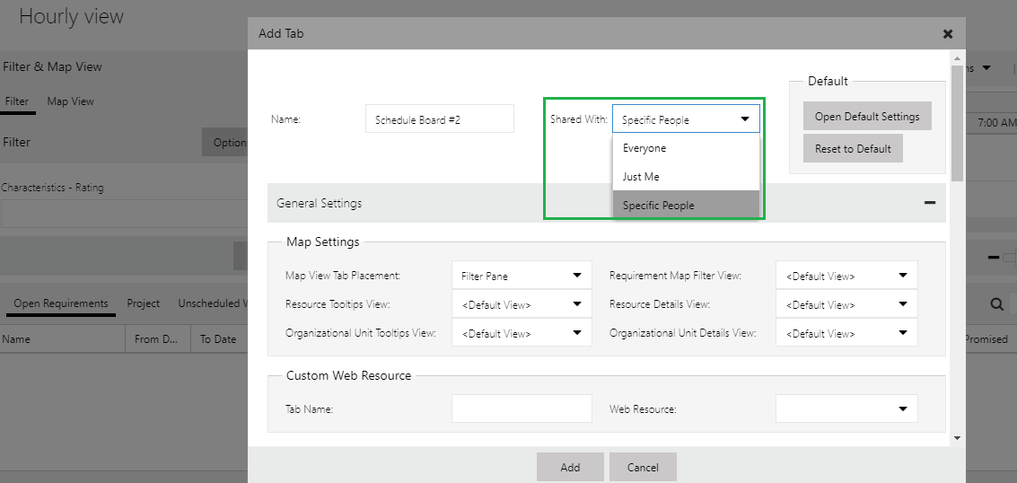 Dynamics 365 Field Service Personal View and Security on Schedule Board