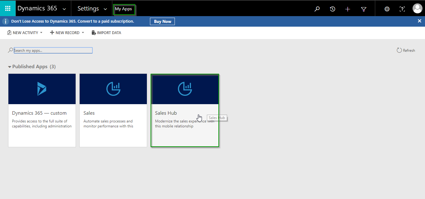 manage security roles for Apps in Dynamics 365