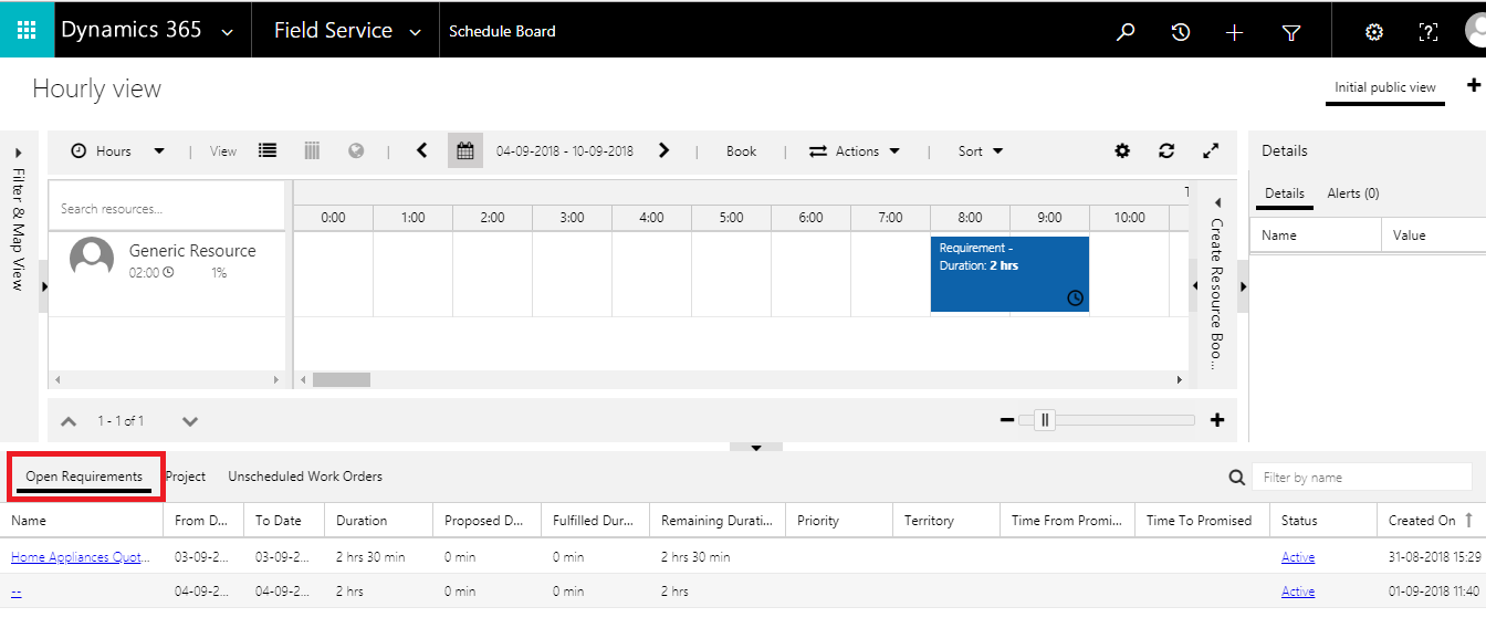 Scheduling of Multiple Entities on Schedule Board using Universal Resource Scheduling