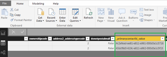 Working on Lookup field of Dynamics 365 in Power BI