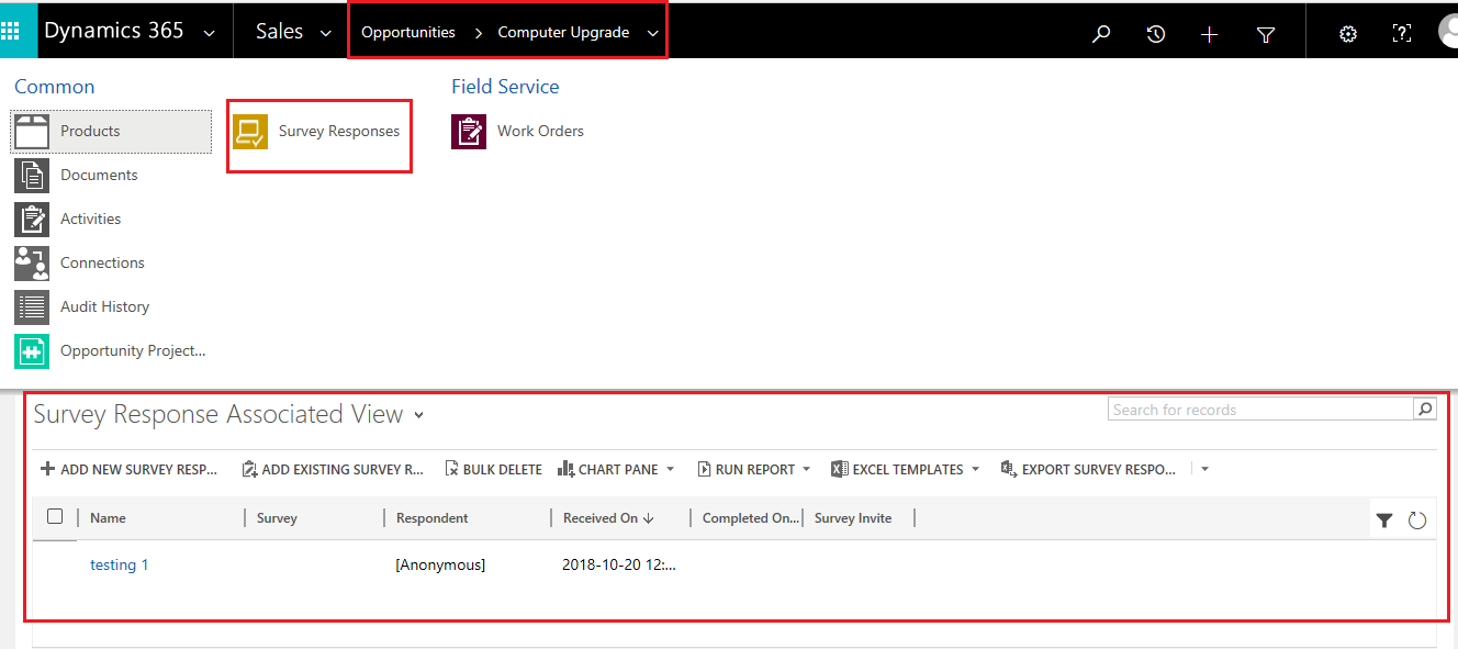 How to Show the Survey Response of a Survey for a Particular Entity using VOC in Dynamics 365