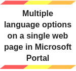 Multiple language options on a single web page in Microsoft Portal