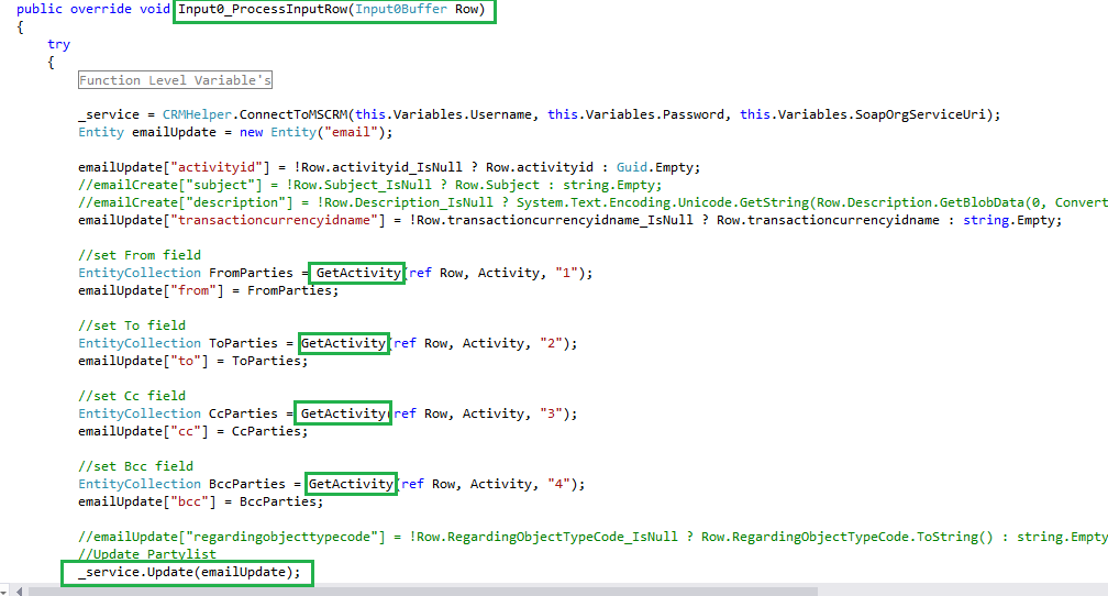 How to set all Party list values while migrating data of Activities using SSIS with Kingsway soft tool