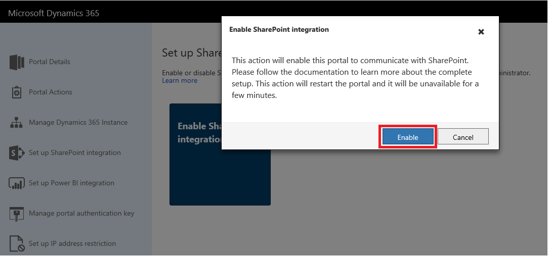 SharePoint Integration with MS Portal