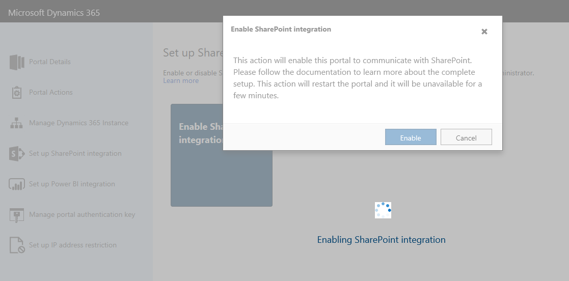 SharePoint Integration with MS Portal