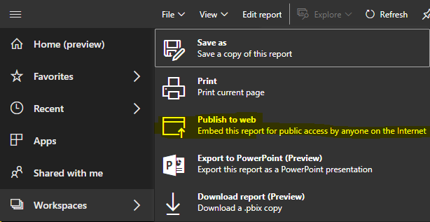 Different ways of Publishing Power BI reports in Dynamics 365 CRM