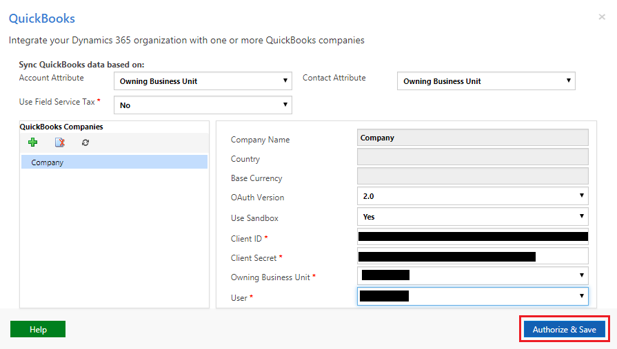 Connect and configure QuickBooks