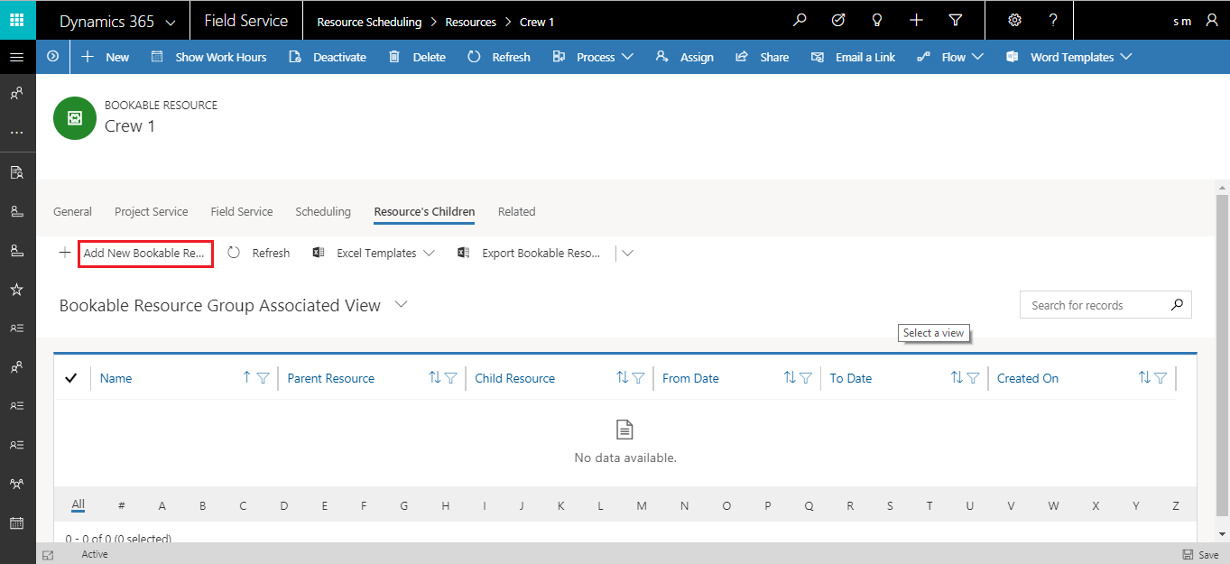 Scheduling Multiple Resource for a Work Order using Crew in Dynamics 365