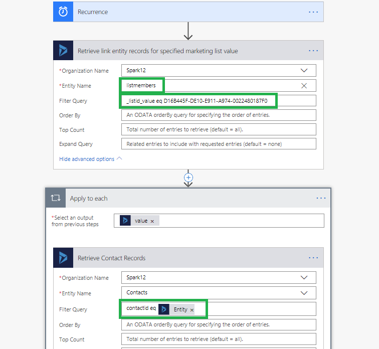 Retrieve Many to many related records in Dynamics 365 using Microsoft Flow