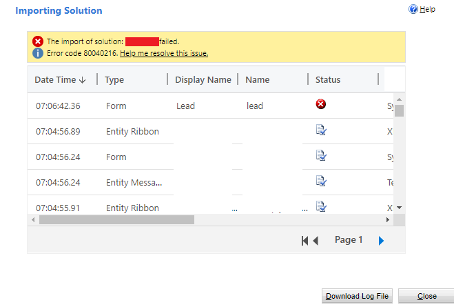 Solution Import issue on Dynamics 365 CRM