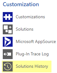 Solutions History Entity in Dynamics 365 CRM