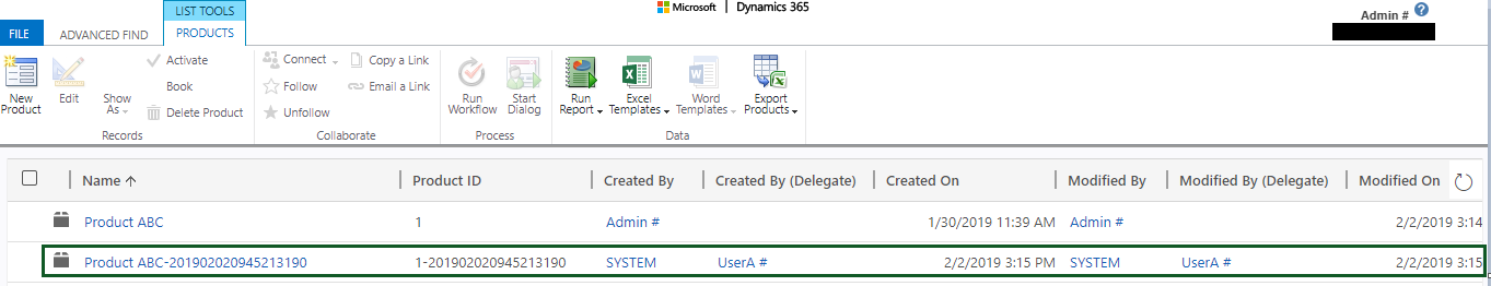 Cloned Product In Microsoft Dynamics 365 CRM