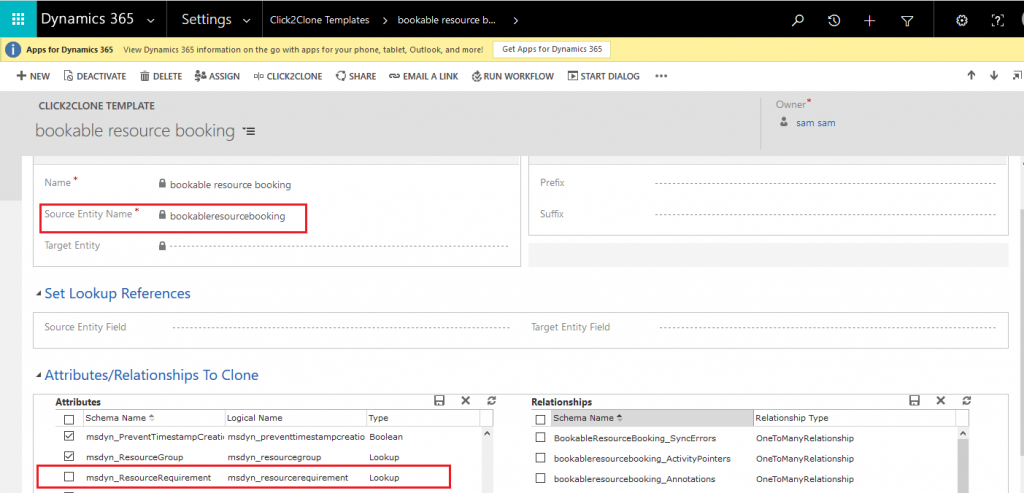 Clone Dynamics 365 Work Order along with related records using Click2Clone