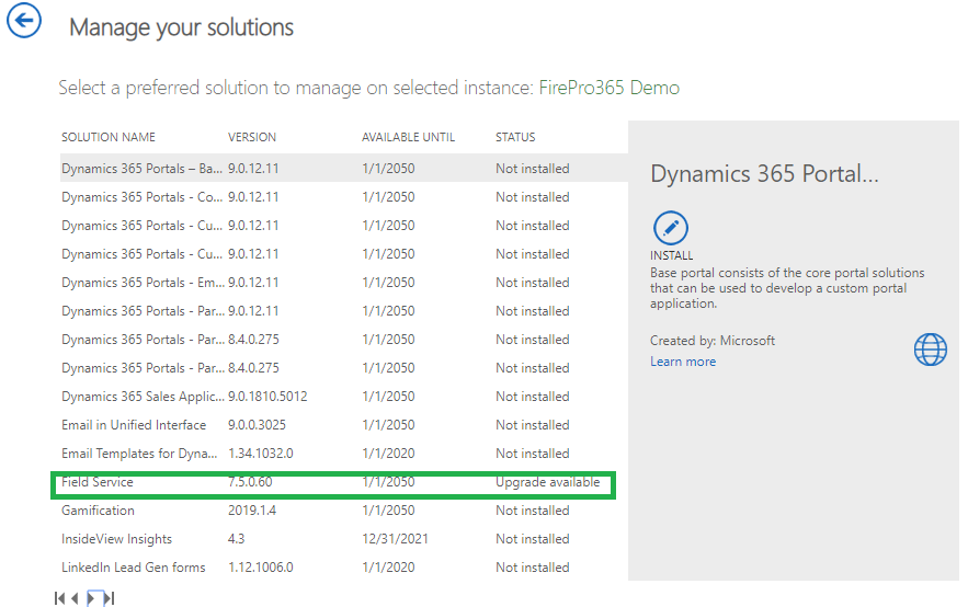 Upgrade Runs Entity in Dynamics CRM 365