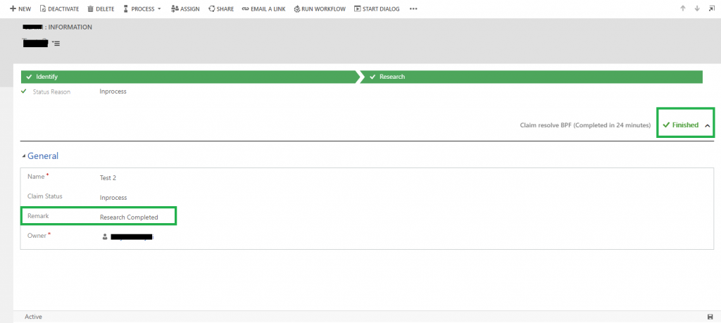 business process flow of Dynamics 365 CE