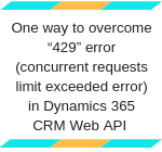 How to overcome “429” error in CRM Web API