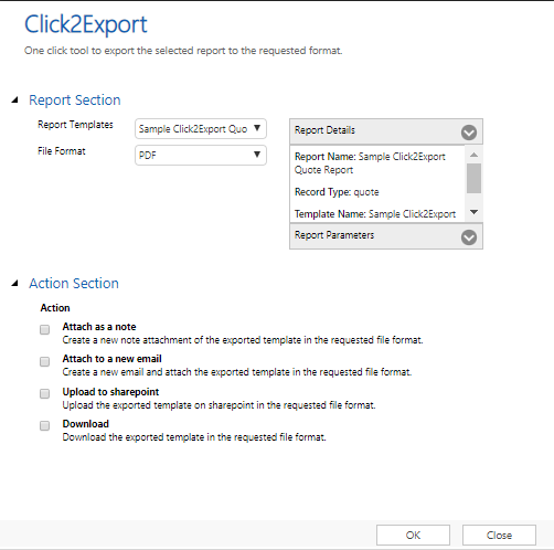 Export Report Templates