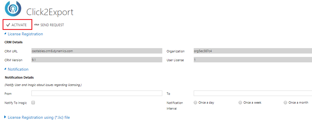 CIick2Export License Registration