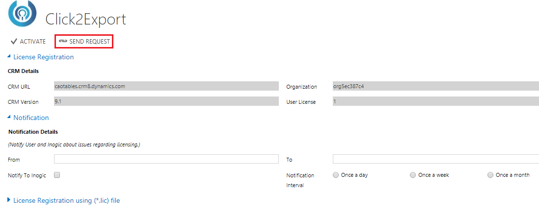 CIick2Export License Registration