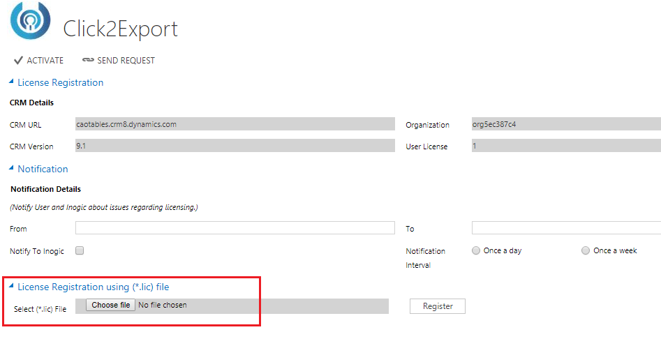 CIick2Export License Registration