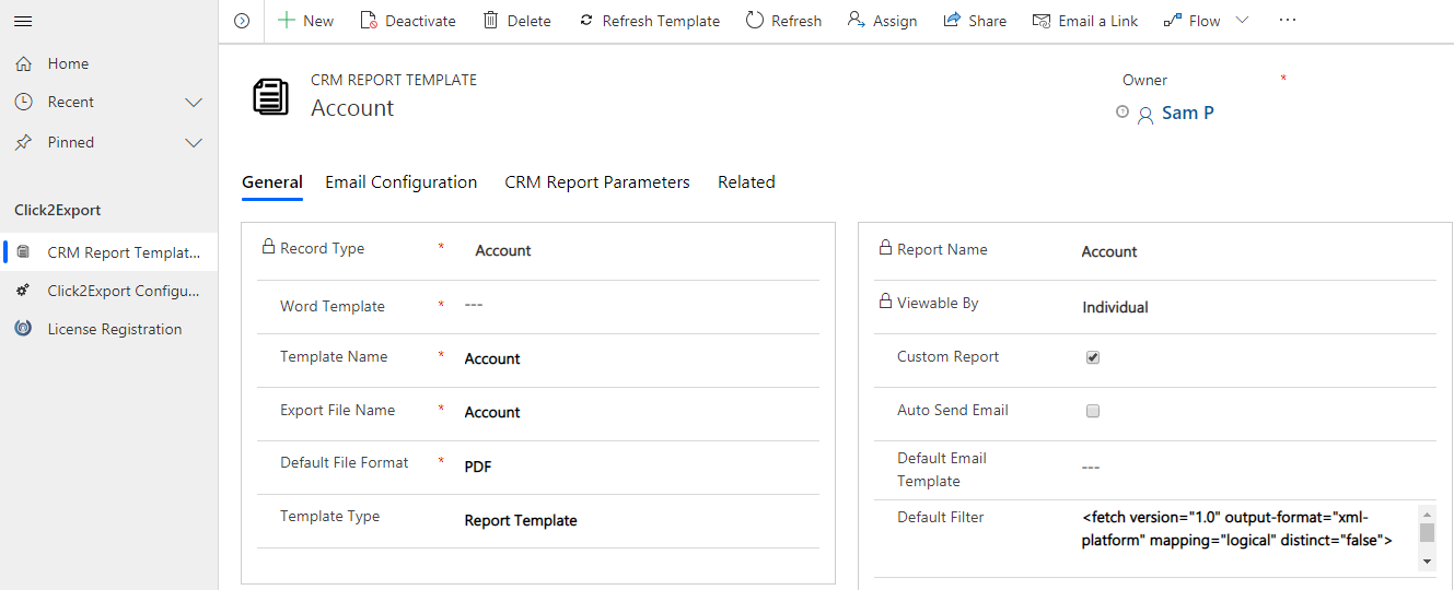 Configuring Click2Export CRM Report Templates