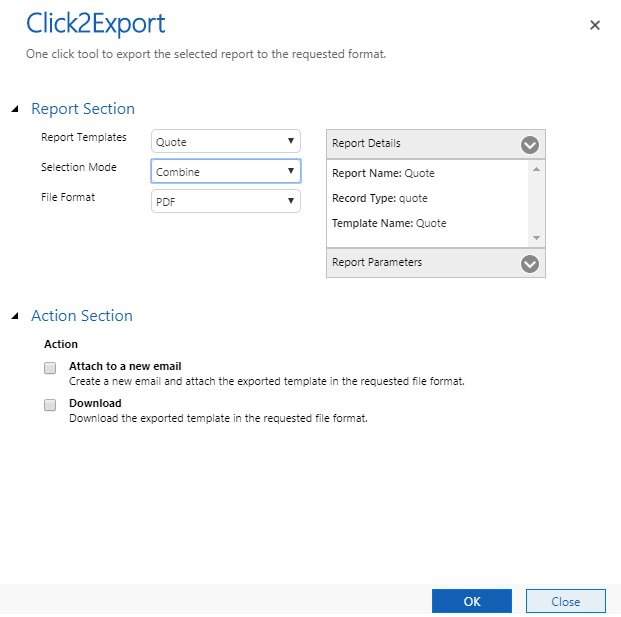 Export Multiple Records in Single Report