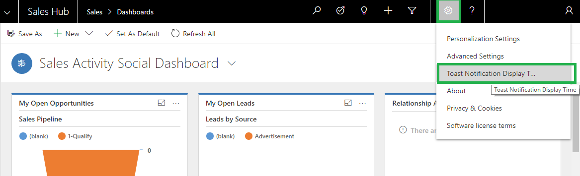 Dynamics 365 CRM Toast Notification