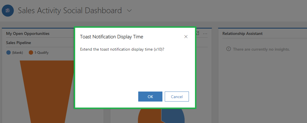 Dynamics 365 CRM Toast Notification