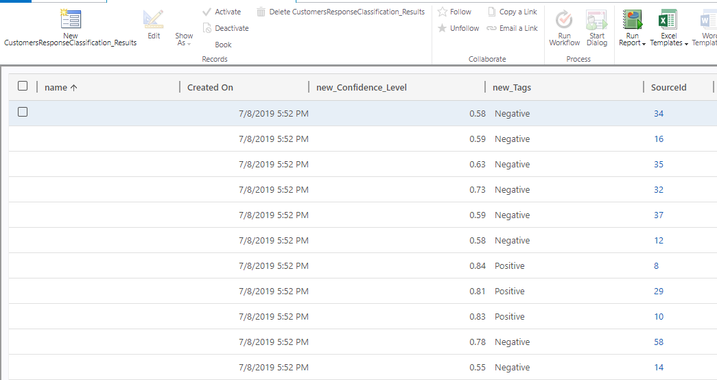 Text classification model Microsoft Flow